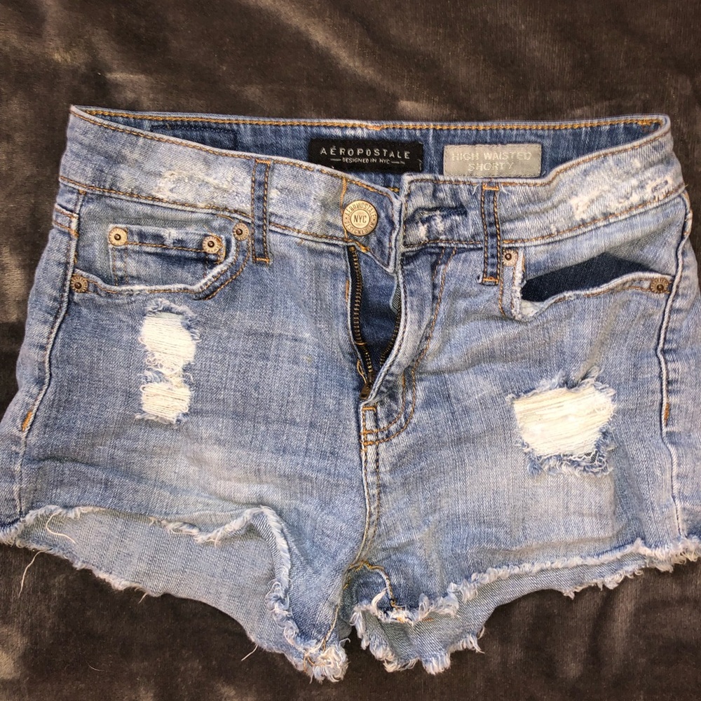 Aeropostale distressed denim shorts